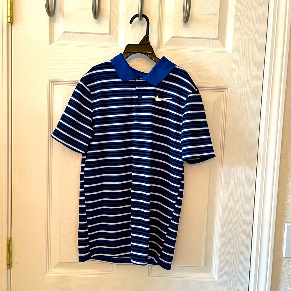 Nike Dri-Fit striped polo boys size M